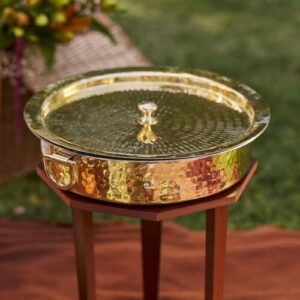 Brass Lagaan Tin Coated with Lid 100% Pure Brass Degchi for Cooking 5kg Biryani