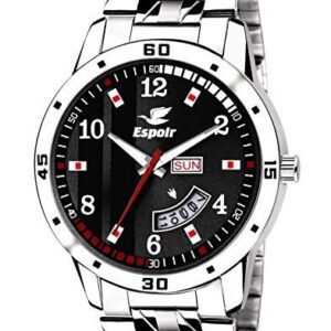 Analog Stainless Steel Day and Date Black Dial Boy's and Men's Watch - SamBlackB | eBay
