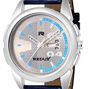 Analogue Grey Dial Date N Day Display Blue Leather Strap Wrist Watch for Men's & | eBay