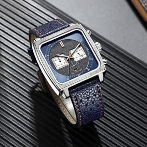 Men's Rectangle Business Work Analogue Quartz Chronograph Luminous Sport Wrist W
