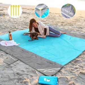 Beach Blanket Beach Mat with 3 Zipper Pockets, Extra Large 210 x 200cm Water Res | eBay