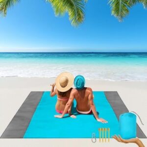 Sand Free Beach Blanket 210T Polyester,Beach Mat Waterproof Sandproof for 2-7 Ad | eBay