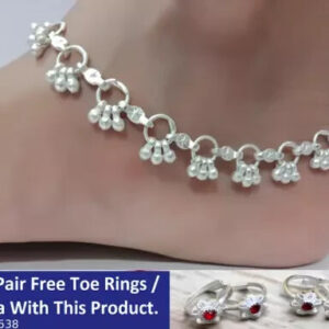 Ring Linked Pure Silver Platted Anklet Guaranteed Long Life Silver Payal Pajeb | eBay