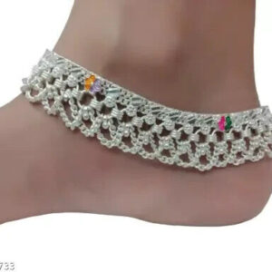 Ring Linked Pure Silver Platted Anklet Guaranteed Long Life Silver Payal Pajeb | eBay