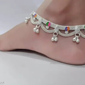 Ring Linked Pure Silver Platted Anklet Guaranteed Long Life Silver Payal Pajeb | eBay
