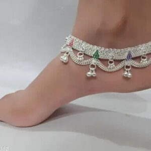 Ring Linked Pure Silver Platted Anklet Guaranteed Long Life Silver Payal Pajeb a | eBay