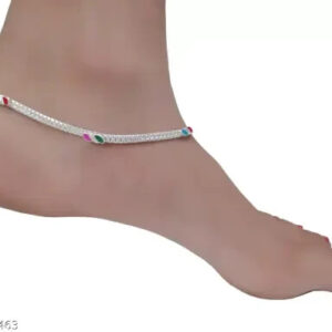Ring Linked Pure Silver Platted Anklet Guaranteed Long Life Silver Payal Pajebee | eBay
