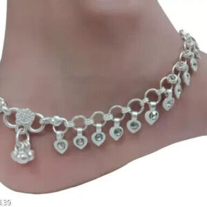 Ring Linked Pure Silver Platted Anklet Guaranteed Long Life Silver Payal Pajeb e | eBay
