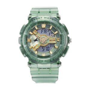 Men's Streetstyle Ana Digi Analog Digital Digital Dial Translucent Green PU Stra