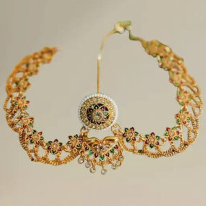 Kundan GoldPlated Shisful Jewelry Pakistani Maroon Stud Sheeshphool Jewelry Setj | eBay