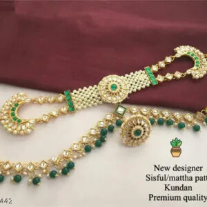 Kundan GoldPlated Shisful Jewelry Pakistani Maroon Stud Sheeshphool Jewelry Setc | eBay