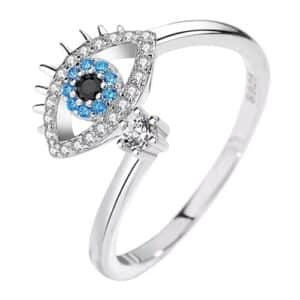 Anti Tarnish Cute Evil Eye Finger Ring for Women | Adjustable Fancy Jewellery De  | eBay UK
