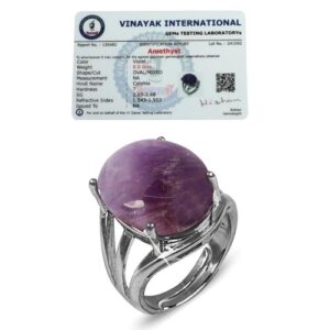 Products Adjustable Certified Amethyst Gemstone Ring for Unisex (Color : Silver  | eBay UK