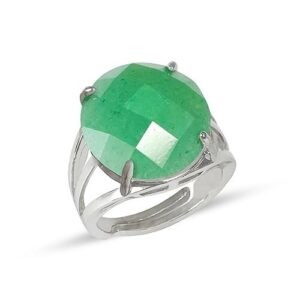 Adjustable Certified Green Jade Gemstone Ring for Unisex Stone Charged  | eBay UK