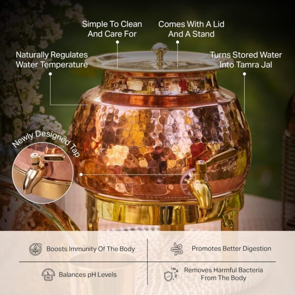 Copper Water Dispenser 5L | 100% Pure Copper Pot/Matka with Prefitted Leakproof | eBay - Image 3