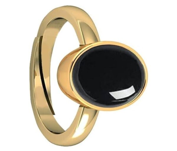 Certified 10.00 Ratti / 9.00 Carat Natural Black Onyx Chalcedony Adjustable Ring | eBay - Image 2