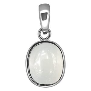 GEMS White Moonstone 15.25 Ratti 14.50 Carat Gemstone Silver Plated Pendant for | eBay