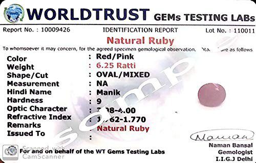 9.25 Ratti 8.35 Carat Ruby Pendant/Locket (Maanik/Manikya Stone Silver Pendant) | eBay - الصورة 3