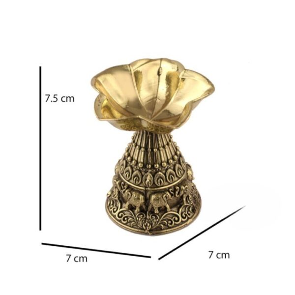Religious Brass Diya for Puja | 3" Arti Deepak Deepam Oil Lamp for Worship and | eBay - Image 2