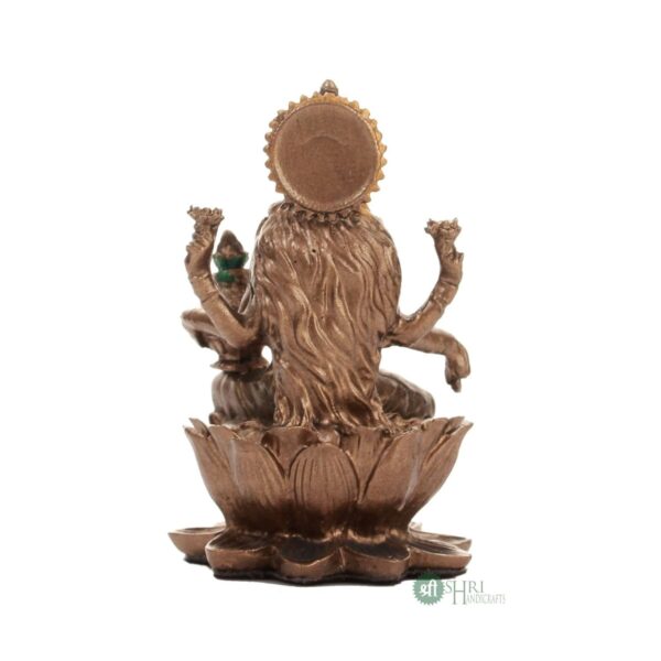 Resin 3" Laxmi Copper Finish Hindu God Statue Laxmi Ji Idol Figurine Decoration | eBay - Image 3