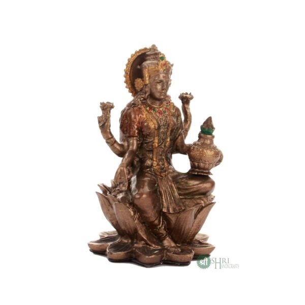 Resin 3" Laxmi Copper Finish Hindu God Statue Laxmi Ji Idol Figurine Decoration | eBay - Image 5