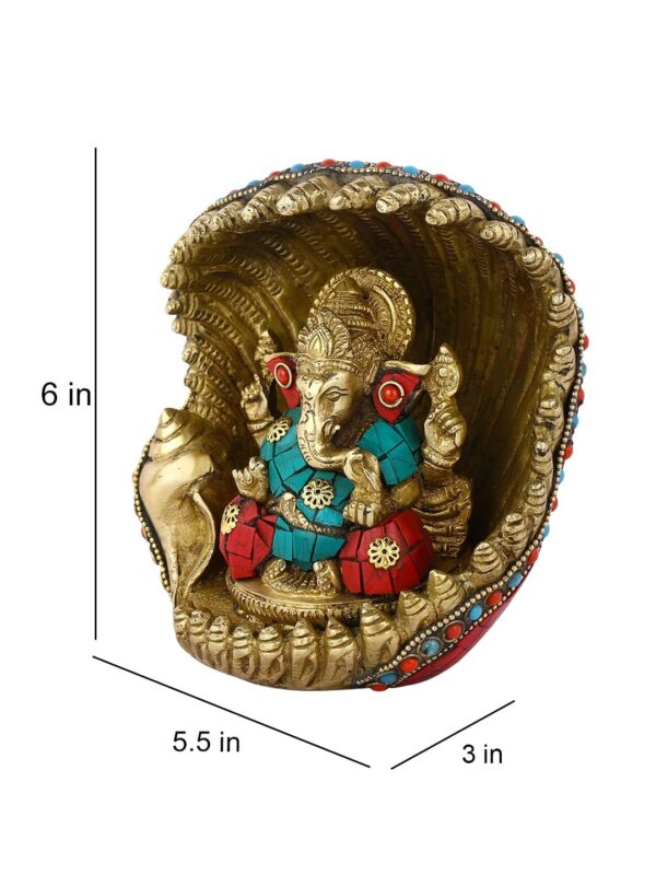 India Brass Lord Ganesh Idol, 6 Inches Height, Multicolour, 1 Piece | eBay