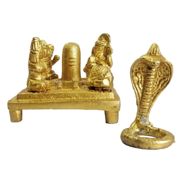 Brass Statue Shiva Lingam with Shiv Family MATA Parvati Holy Cow Nandi Lord Gane | eBay - Image 2