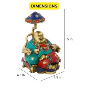India Brass Laughing Buddha Statue, 6.5 Inches Height, Multicolour, 1 Piece | eBay