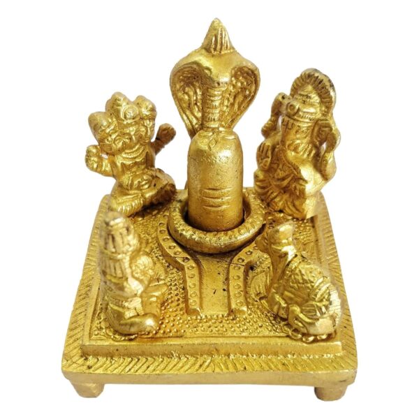 Brass Statue Shiva Lingam with Shiv Family MATA Parvati Holy Cow Nandi Lord Gane | eBay - Image 3