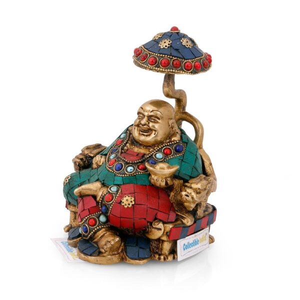 India Brass Laughing Buddha Statue, 6.5 Inches Height, Multicolour, 1 Piece | eBay - Image 5