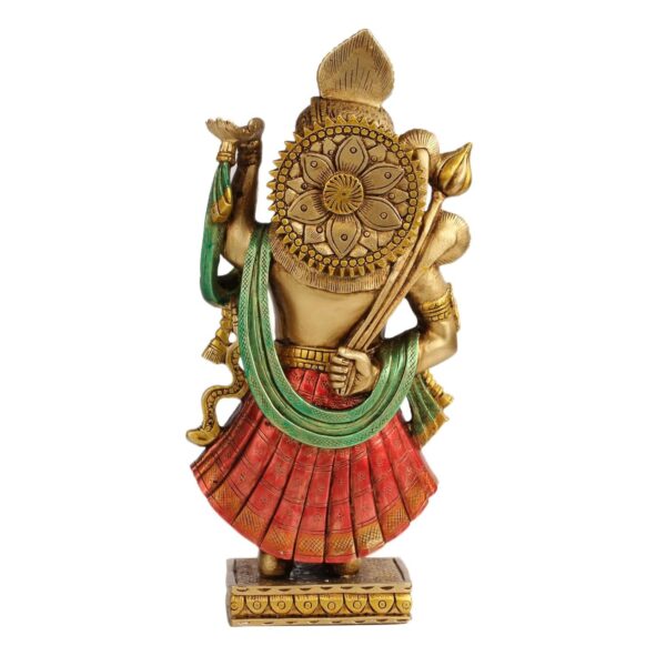 10" Resin Shreenath ji Standing Metal Finish Idol Murti Statue for Home Office T | eBay - Image 4