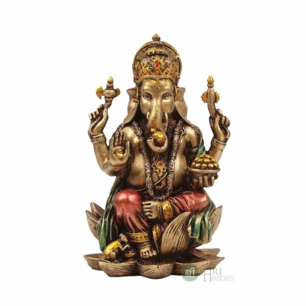 old Cast Resin Ganesh Showpiece Antique Decor (7 Inches, Metal Finish) | eBay - Image 3