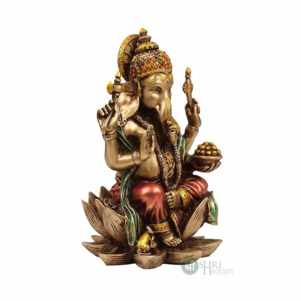 old Cast Resin Ganesh Showpiece Antique Decor (7 Inches, Metal Finish) | eBay - Image 4