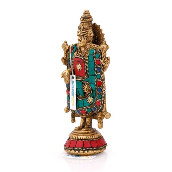 Brass Tirupati Balaji Statue, 8 Inches Height, Multicolour, 1 Piece | eBay - Image 2