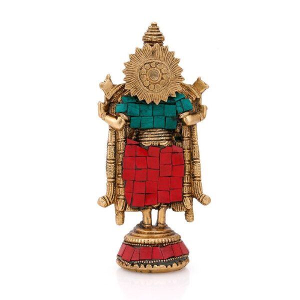 Brass Tirupati Balaji Statue, 8 Inches Height, Multicolour, 1 Piece | eBay - Image 3