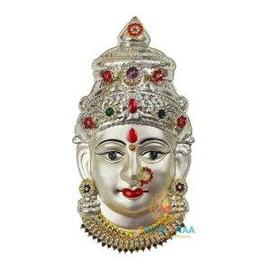 Silver Plated Decorated Face - Laxmi Mukhota - Varalakshmi Face - Decorative Si | eBay