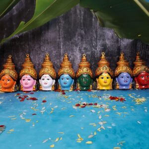 Metal Asthalakshmi Devi Face Idols Set, Size- 7.5 Inch, Multicolor | eBay