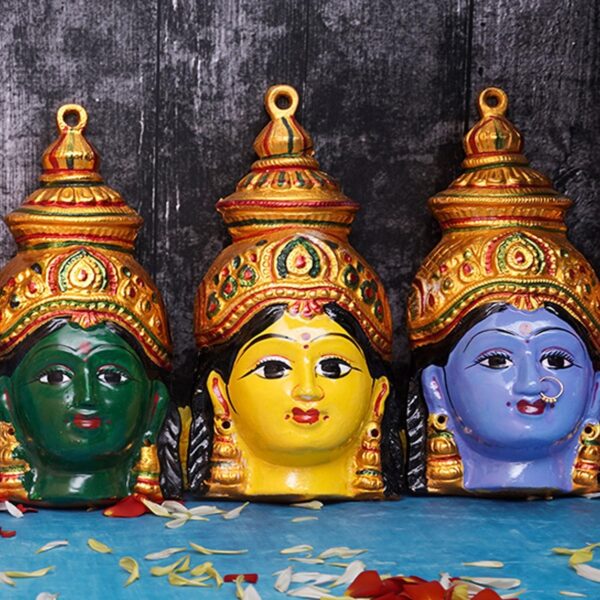 Metal Asthalakshmi Devi Face Idols Set, Size- 7.5 Inch, Multicolor | eBay - Image 4