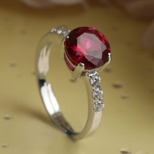 925 Sterling Silver Round Stone Ring with Adjustable Band | Gift for Women Wife | eBay