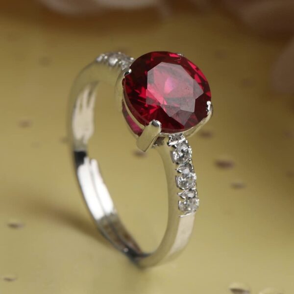 925 Sterling Silver Round Stone Ring with Adjustable Band | Gift for Women Wife | eBay