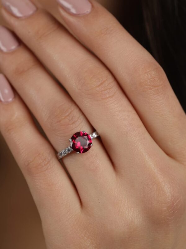 925 Sterling Silver Round Stone Ring with Adjustable Band | Gift for Women Wife | eBay - Image 2