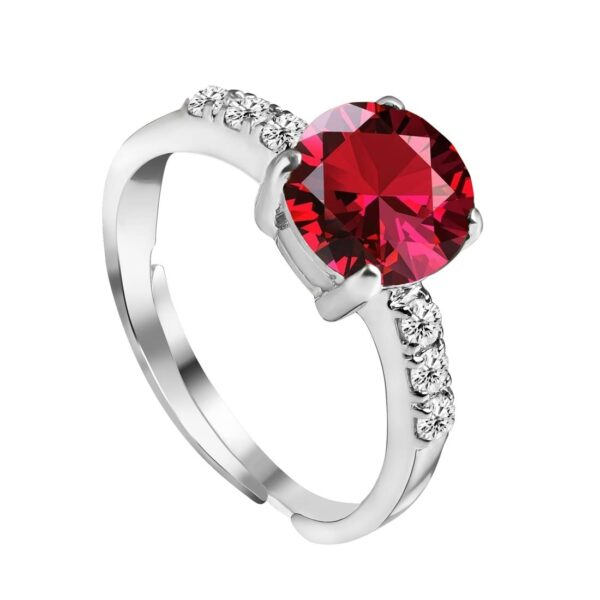 925 Sterling Silver Round Stone Ring with Adjustable Band | Gift for Women Wife | eBay - Image 4