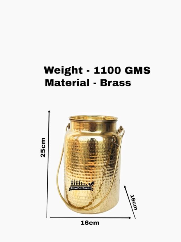 Brass Oil - Ghee - Milk Can with Handle & Lid Barni,Milk Pot,Oil Can with Lid – | eBay - Image 4