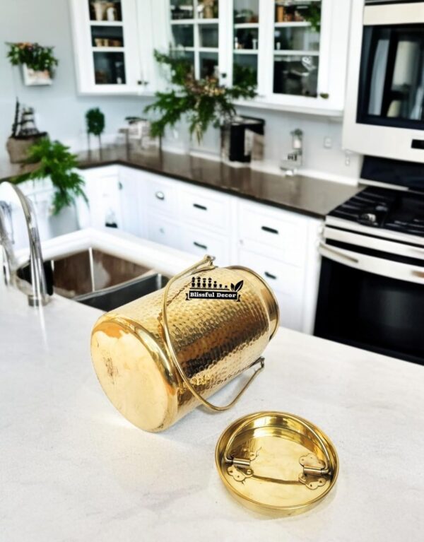 Brass Oil - Ghee - Milk Can with Handle & Lid Barni,Milk Pot,Oil Can with Lid – | eBay - Image 5