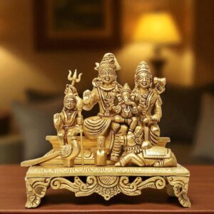 Brass Shiv Parivar Murti for Home Puja, Shiva Parvati Statue with Family, Idol f | eBay