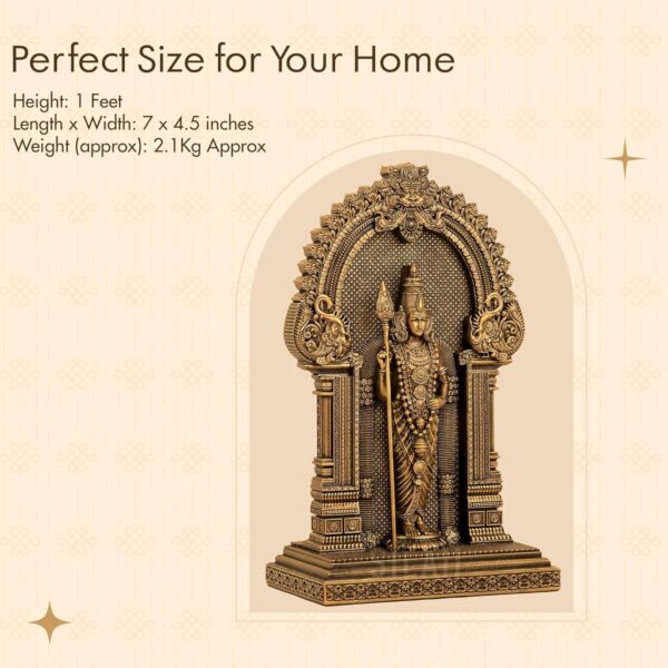 Murugan Statue for Pooja & Home Decor - Antique Bronze Finish Murugan Idol | God | eBay - Image 2