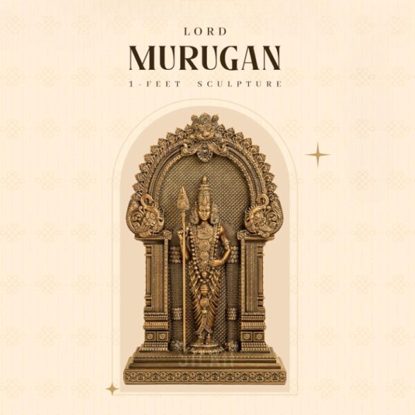 Murugan Statue for Pooja & Home Decor - Antique Bronze Finish Murugan Idol | God | eBay - Image 4