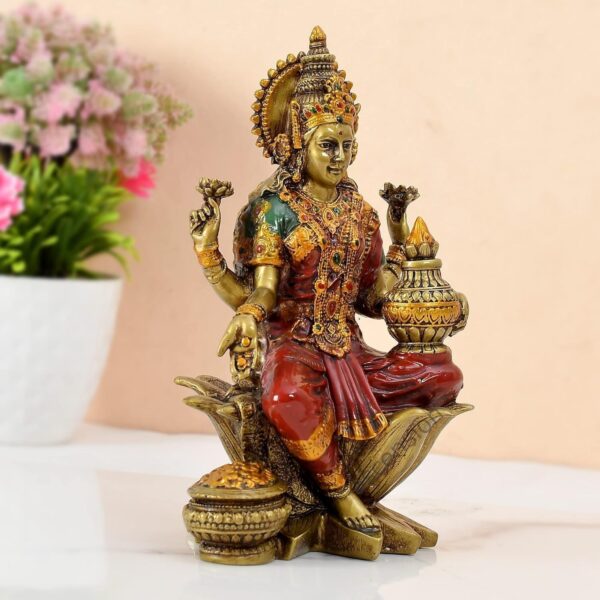 Lakshmi Devi Idol Statue for Home Puja Goddess Laxmi Idols Showpiece for Temple | eBay - Image 3
