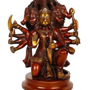 Panchmukhi Hanuman Murti idol Statue Bajrang Bali Brass for Home Pooja Room & Ma | eBay