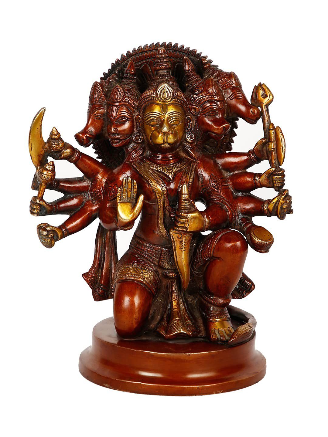 Panchmukhi Hanuman Murti idol Statue Bajrang Bali Brass for Home Pooja Room & Ma | eBay